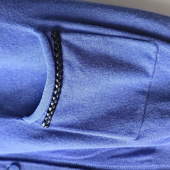 Kookai Braided Trim Fine Knit Button Up Blue Cardigan - Picture 4 of 9